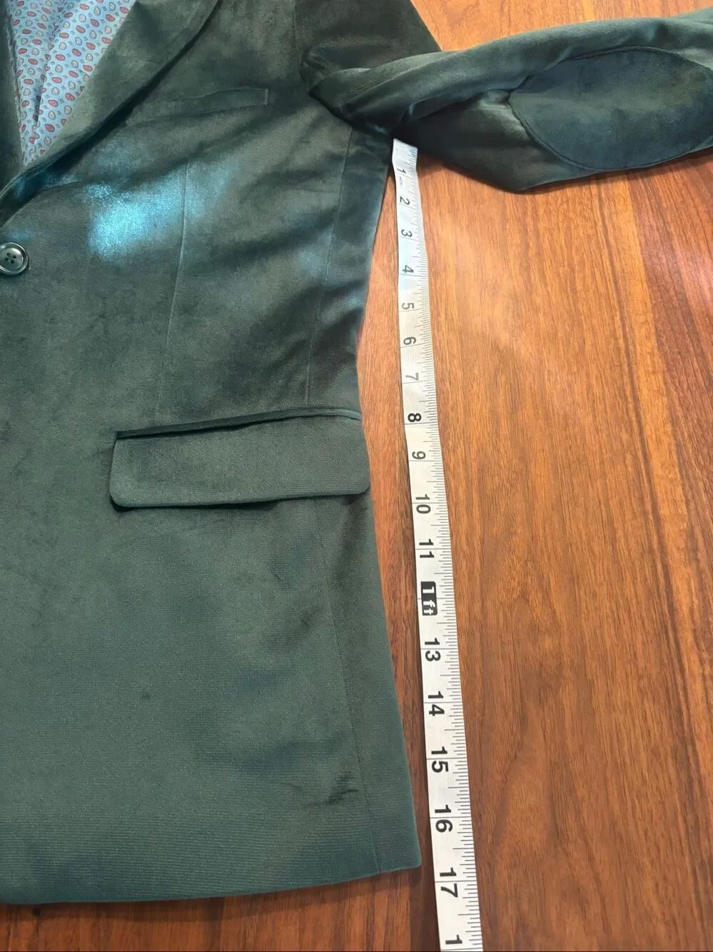 Isaac Mizrahi Boys Olive Green Velvet Lined Two-Button Blazer Jacket Size 14